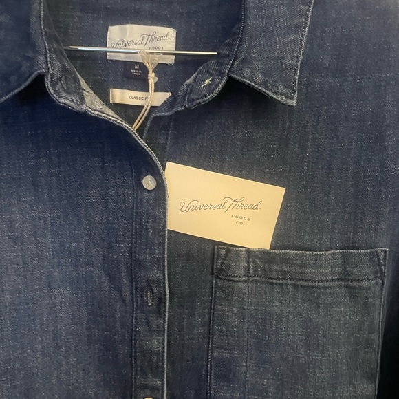 Universal Thread Dark Blue Button Down Shirt - Picture 4 of 7